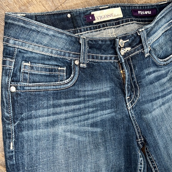 VIGOSS Crop Capris Denim Blue Jean bottoms - Picture 9 of 12